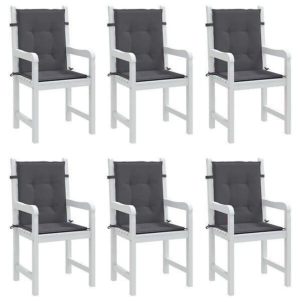 VIDAXL - vidaXL Coussins de chaise de jardin à dossier bas lot de 6 anthracite - large