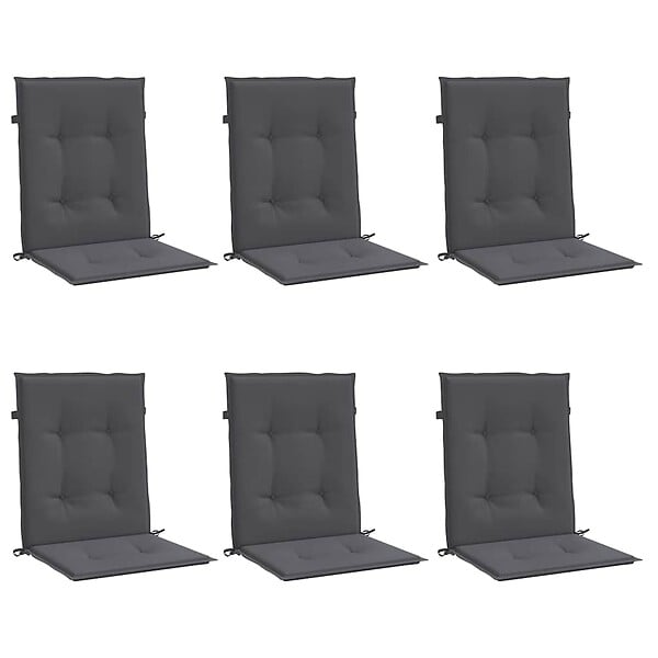 VIDAXL - vidaXL Coussins de chaise de jardin à dossier bas lot de 6 anthracite - large
