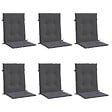 VIDAXL - vidaXL Coussins de chaise de jardin à dossier bas lot de 6 anthracite - vignette