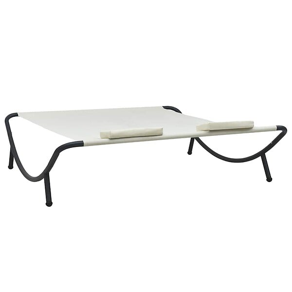 VIDAXL - vidaXL Chaise longue d'extérieur Tissu Crème - large