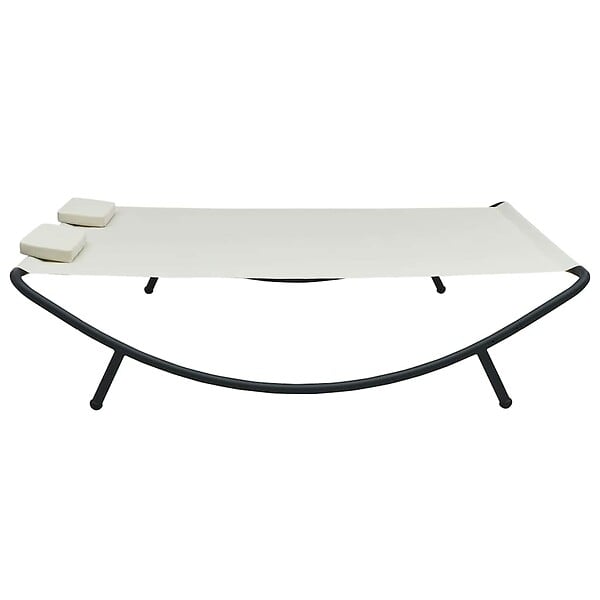 VIDAXL - vidaXL Chaise longue d'extérieur Tissu Crème - large