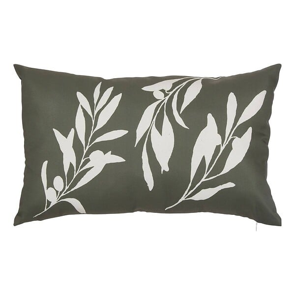 ATMOSPHERA - Housse de coussin d'extérieur Tileo 50x30cm motif feuilles vert foncé - large