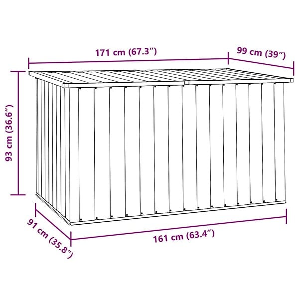 VIDAXL - vidaXL Boîte de rangement de jardin Anthracite 171x99x93 cm - large