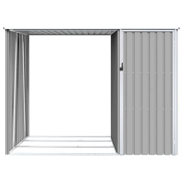VIDAXL - vidaXL Abri à bois de jardin Gris 245x98x159 cm Acier galvanisé - large