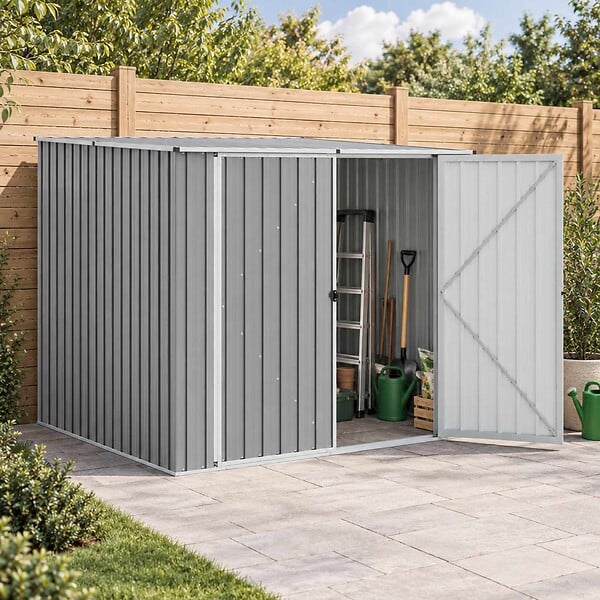 VIDAXL - vidaXL Abri de jardin Gris 195x198x159 cm Acier galvanisé - large