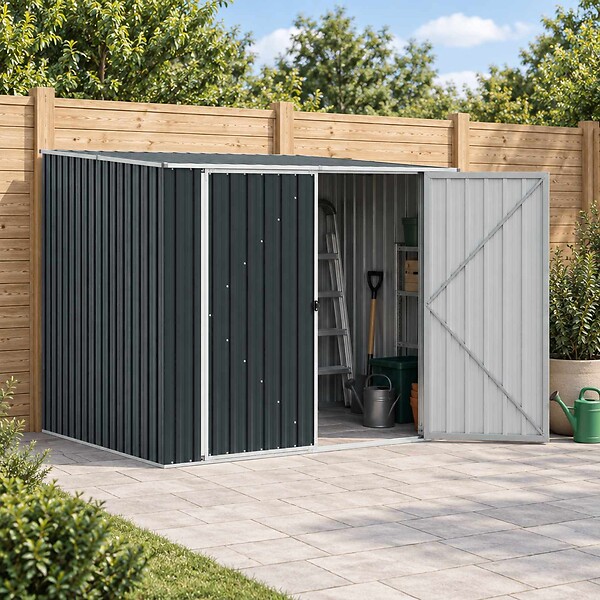 VIDAXL - vidaXL Abri de jardin Anthracite 195x198x159 cm Acier galvanisé - large