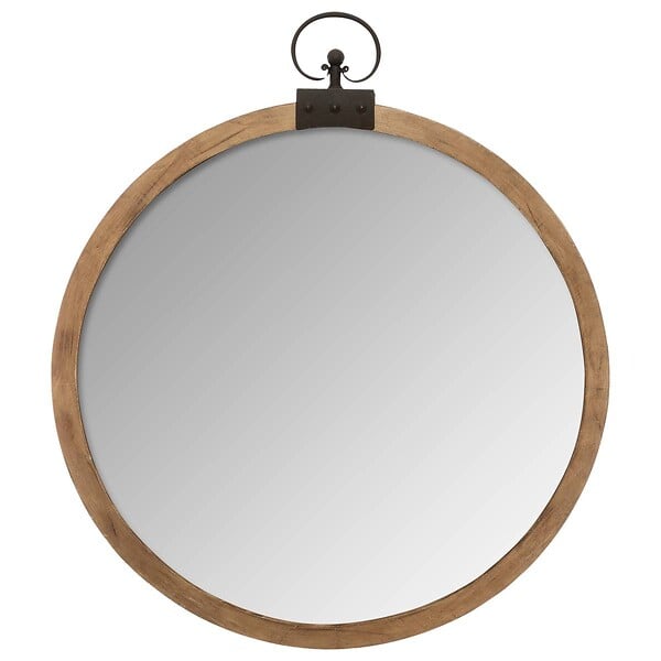 ATMOSPHERA - Miroir "Gousset" bois D74cm - large