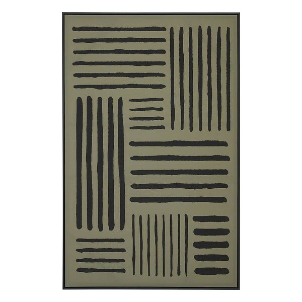 ATMOSPHERA - Toile peinte encadrée Roshan vert 116x75cm - large