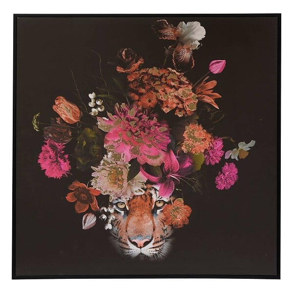 ATMOSPHERA - Toile imprimée encadrée Maribel noir 68x68cm - large
