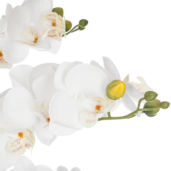 ATMOSPHERA - Plante artificielle Orchidée dans Pot en céramique blanche H 62 cm - large