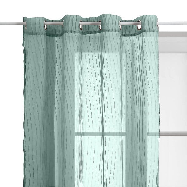 ATMOSPHERA - Voilage Mila rayures texturées140x240cm vert céladon - large