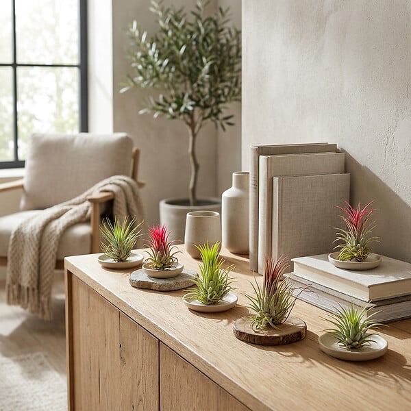 BLOOMIQUE - Lot de 10 - Tillandsia - Plantes aériennes - Dépolluantes - Très faciles d’entretien - 5-15 cm - large
