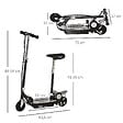 HOMCOM - Trottinette électrique 120 W pliable pour enfant de 7 à 12 ans hauteur guidon et selle réglable 10 Km/h max. noir - vignette
