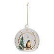 FEERIC LIGHTS & CHRISTMAS - Boule de Noël en verre oiseau marron D. 100 mm - vignette