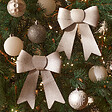 FEERIC LIGHTS & CHRISTMAS - Décoration nœuds paillettes petit modèle x 2 14x18cm argenté - vignette