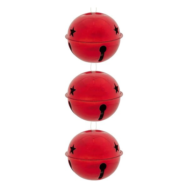 FEERIC LIGHTS & CHRISTMAS - Lot de 3 sujets grelots métal D.8cm rouge - large