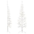 VIDAXL - vidaXL Demi sapin de Noël artificiel mince avec support Blanc 150 cm - vignette