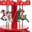 FEERIC LIGHTS & CHRISTMAS - Carrousel musical traditionnel Père Noël et Bonhomme de Neige D 11 x H 18 cm - vignette
