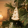 FEERIC LIGHTS & CHRISTMAS - Sujet de Noël Bois Sapin Blanc Doré Cloche - vignette