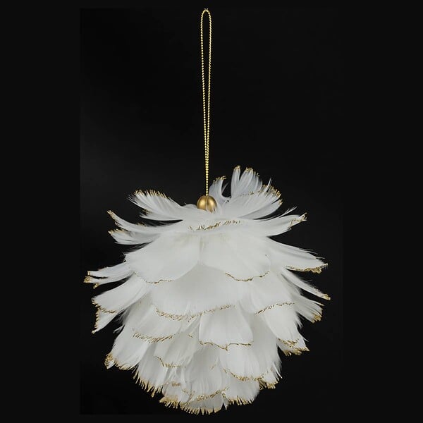 FEERIC LIGHTS & CHRISTMAS - Sujet boule plumes bout pailletés - large