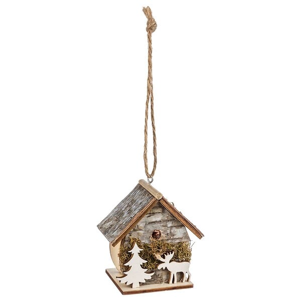 FEERIC LIGHTS & CHRISTMAS - Sujet maison avec sapin et renne bois - large