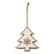 FEERIC LIGHTS & CHRISTMAS - Sujet de Noël Bois Sapin Doré Beige 12 cm - vignette