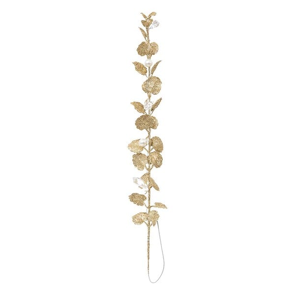 FEERIC LIGHTS & CHRISTMAS - Déco de Noël Grande Feuille Dorée avec Perles H 43 cm - large