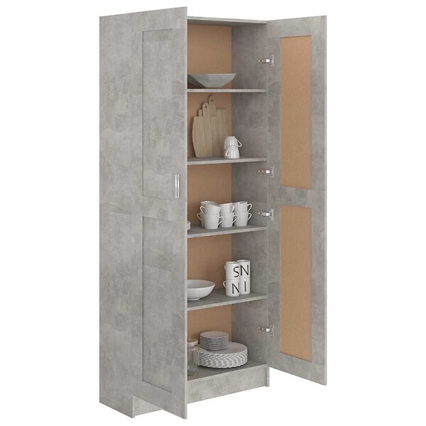 VIDAXL - vidaXL Bibliothèque Gris béton 82,5x30,5x185,5 cm Bois d'ingénierie - large