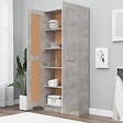 VIDAXL - vidaXL Bibliothèque Gris béton 82,5x30,5x185,5 cm Bois d'ingénierie - vignette