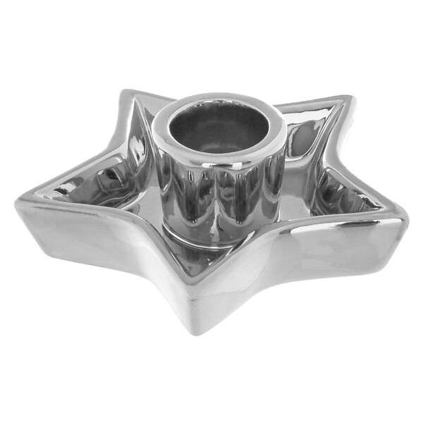 FEERIC LIGHTS & CHRISTMAS - Photophore électro étoile D.10,5cm argent - large