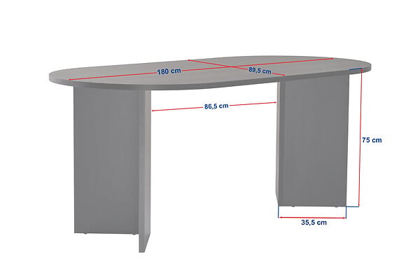 HABITAT ET JARDIN - Table à manger en bois "Sablin" 180 x 90 x 75 cm - Noyer - large