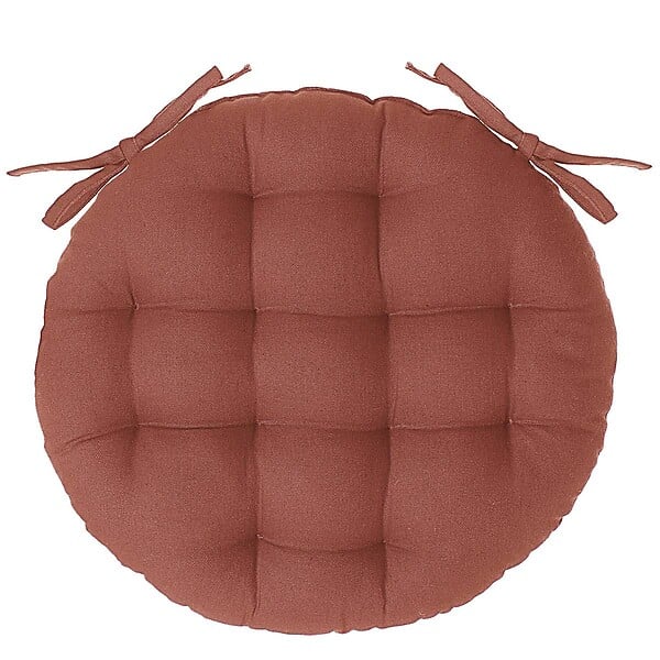 ATMOSPHERA - Galette de chaise ronde rose terracotta D38cm - large