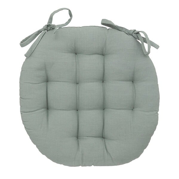 ATMOSPHERA - Galette de chaise "Anjali" en coton D38cm vert céladon - large