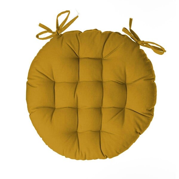ATMOSPHERA - Galette de chaise ronde jaune D38cm - large