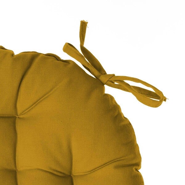 ATMOSPHERA - Galette de chaise ronde jaune D38cm - large