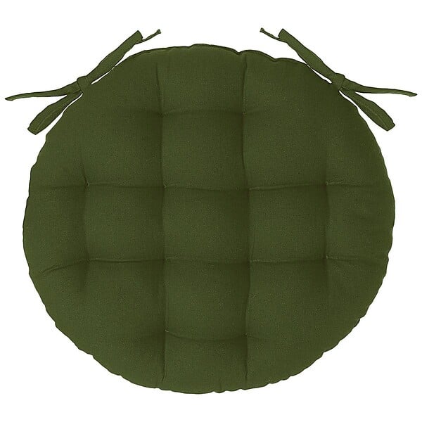 ATMOSPHERA - Galette de chaise ronde vert kaki D38cm - large