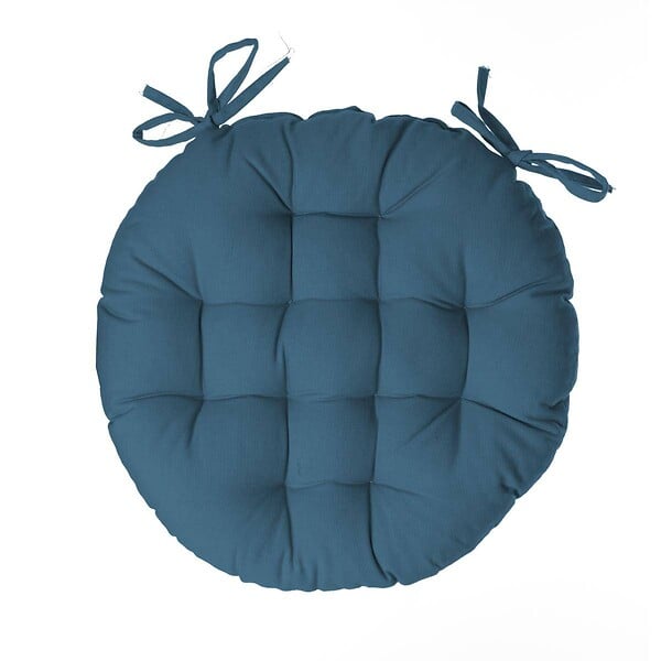 ATMOSPHERA - Galette de chaise "Anjali" ronde bleu D38cm - large