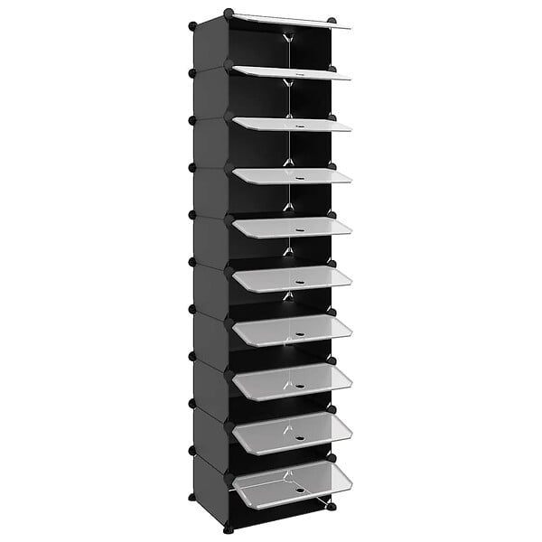 VIDAXL - vidaXL étagère à  chaussures Noir 44x32x174 cm PP - large