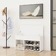 VIDAXL - vidaXL Banc à  chaussures Blanc 80x30x45 cm Bois d'ingénierie - vignette