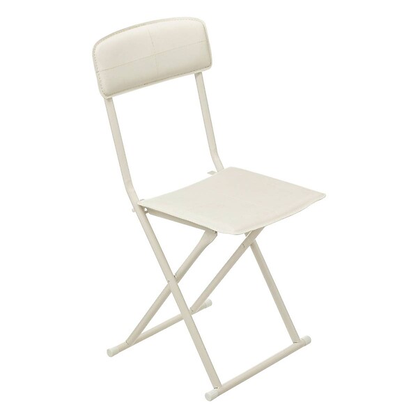 ATMOSPHERA - Chaise pliante simili cuir beige - large