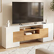 ID MARKET - Meuble TV XXL 180 cm MARIO 4 portes et 1 tiroir bois et blanc - vignette
