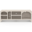 ID MARKET - Meuble TV 140 cm organique ALESIA 6 niches bois effet travertin - vignette