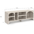 ID MARKET - Meuble TV 140 cm organique ALESIA 6 niches bois effet travertin - vignette