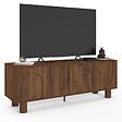 ID MARKET - Meuble TV 140 cm ARCHIE 4 portes effet noyer - vignette