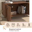 ID MARKET - Meuble TV 140 cm ARCHIE 4 portes effet noyer - vignette