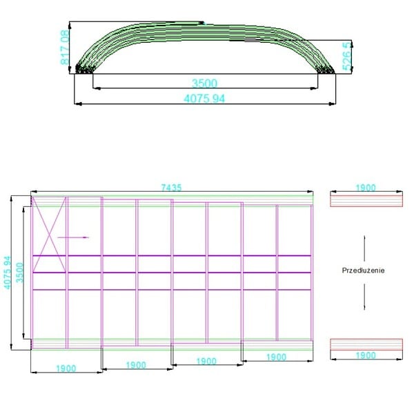 ALTANKA - Abri de piscine Horizon - 7.43x3.5 m - polycarbonate alvéolaire 8 mm - pour piscine BAS7308 - ECO308 - large