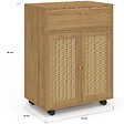 ID MARKET - Desserte de cuisine HANAE tiroir effet bois et placard en cannage L.60 cm - vignette