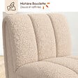 ID MARKET - Fauteuil HECTOR tissu bouclette beige et pieds arrondis effet bois - vignette