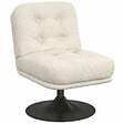ID MARKET - Fauteuil pivotant ALFRED en velours côtelé beige pied tulipe métal noir - vignette