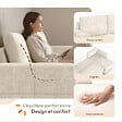 ID MARKET - Canapé d'angle convertible 4 places NUAGE 240 cm avec coffre de rangement en tissu chenille crème - vignette
